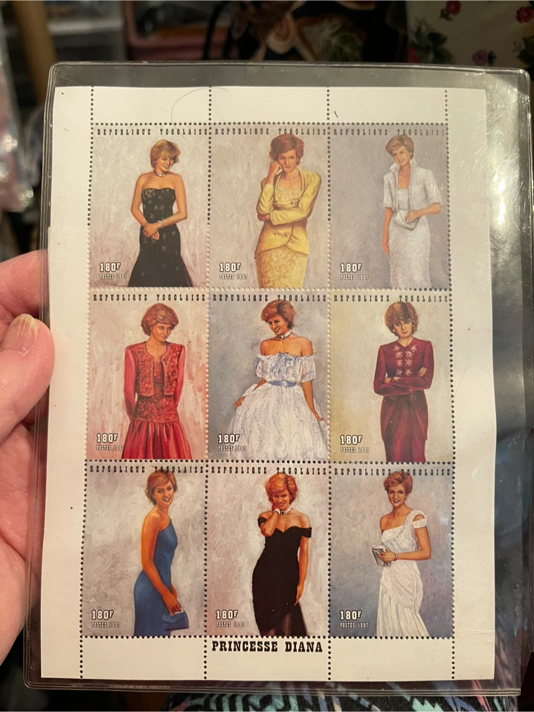 Princess Diana Royal Gowns Stamp Block of 9 Plate Block