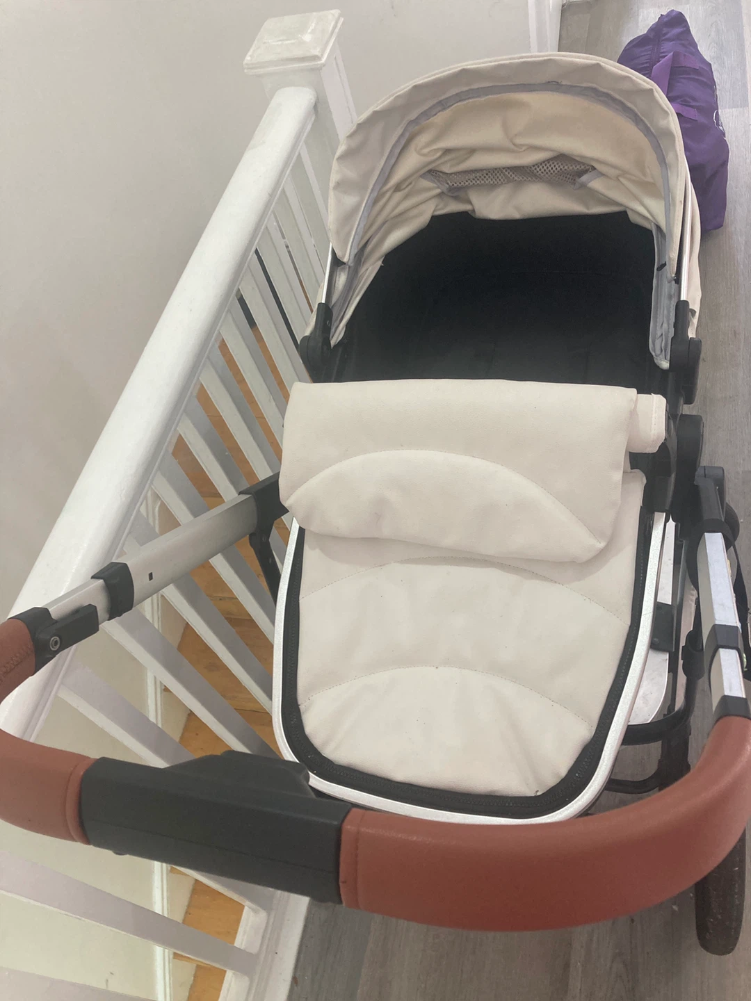 Cream and Tan Baby Stroller