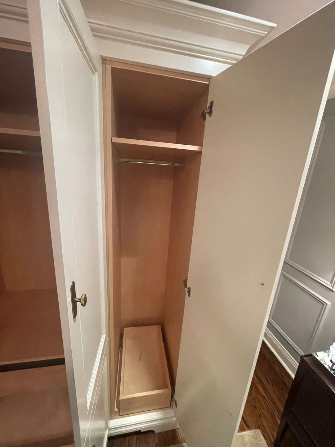 Large Cream Armoire Wardrobe with Drawers and Shelves - photo 5