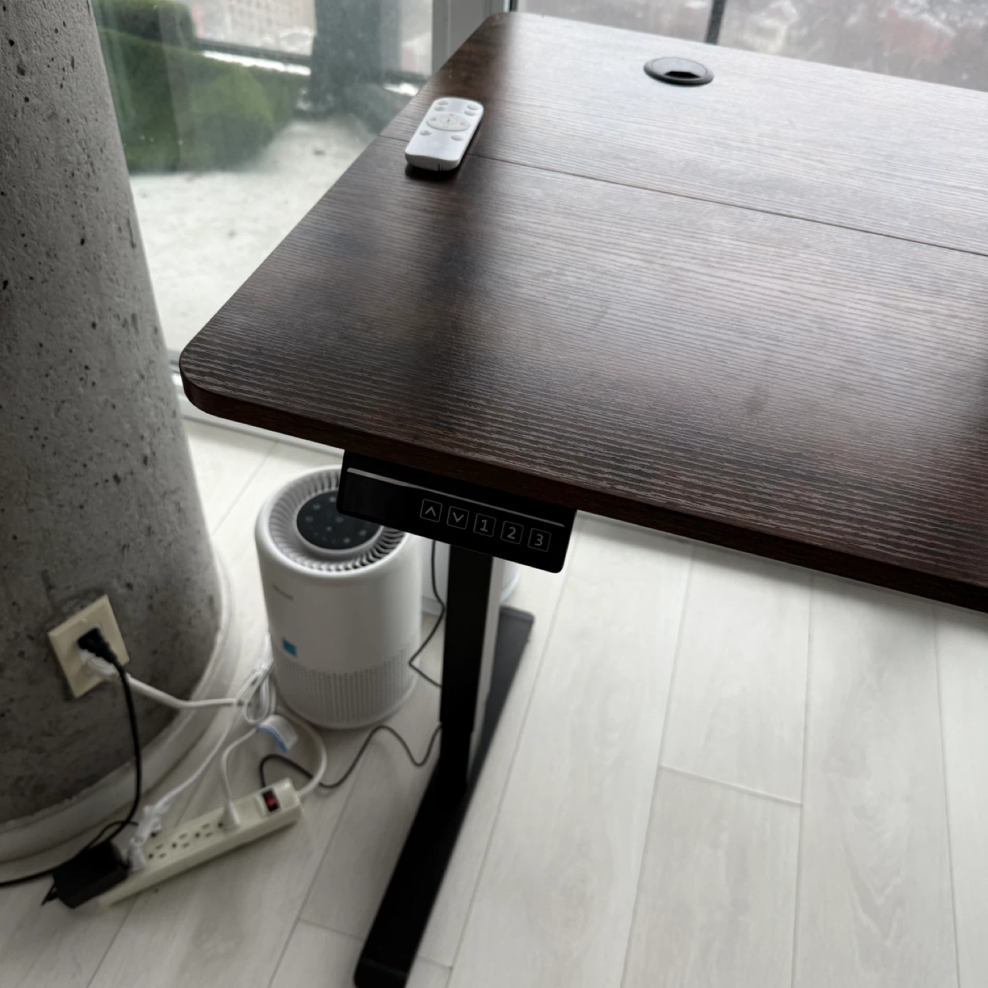 Adjustable Standing Desk - Dark Wood Finish - photo 2
