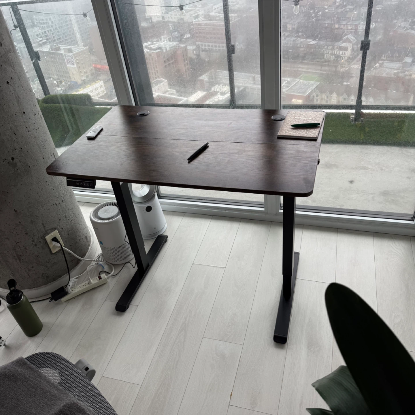 Adjustable Standing Desk - Dark Wood Finish - photo 3