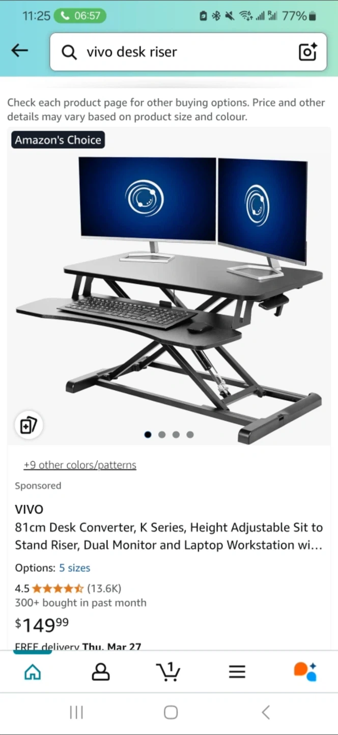 VIVO 81cm Height Adjustable Sit Stand Desk Converter - photo 3