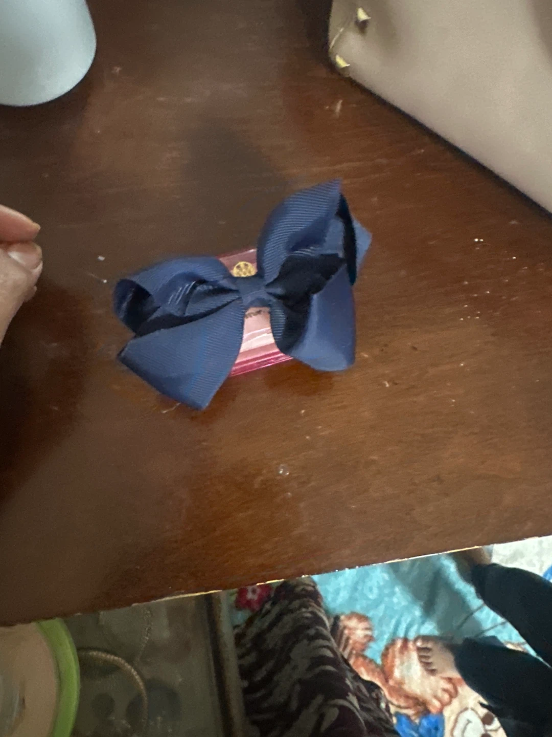 Navy Blue Bow Hair Clip