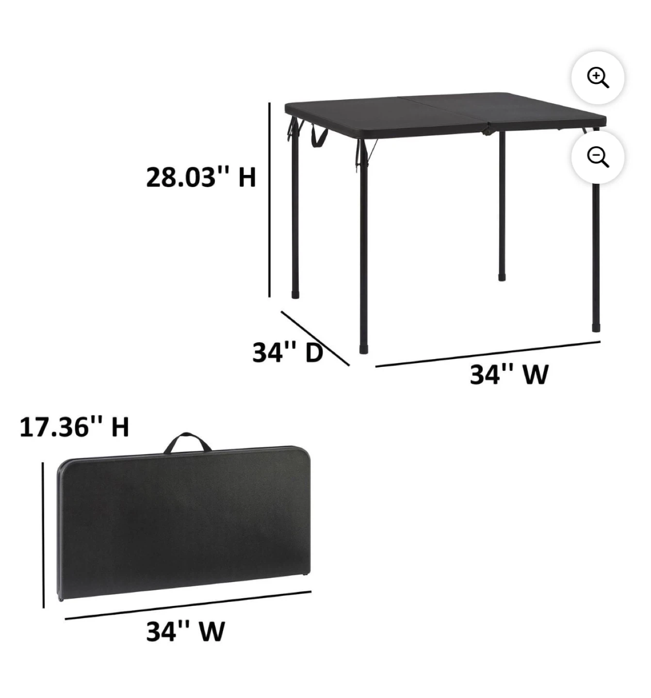 Black Folding Card Table