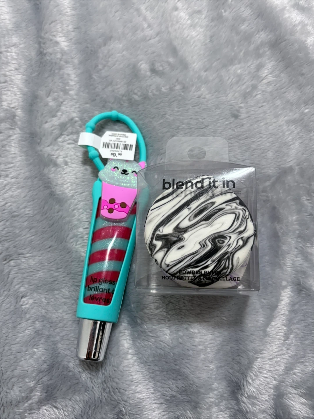 Ardene Lip Gloss & Powder Puff Set