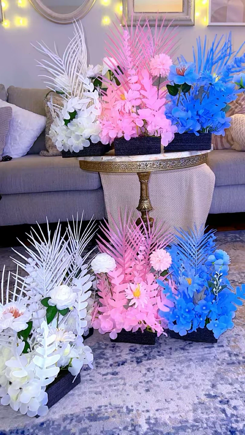 Artificial Floral Arrangement - Pink, Blue, White - photo 4