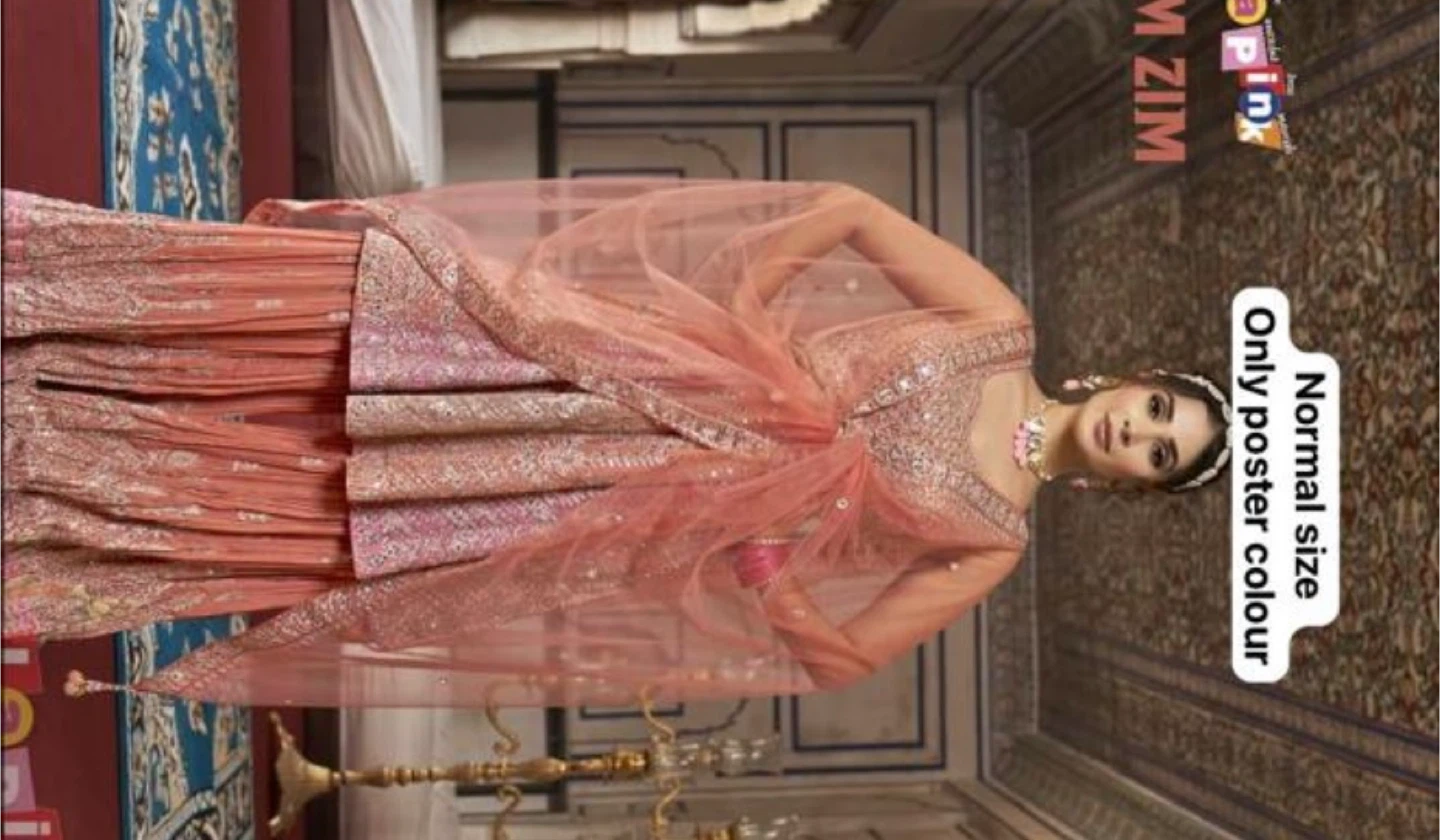Pink Embroidered Sharara Suit - XL - photo 2