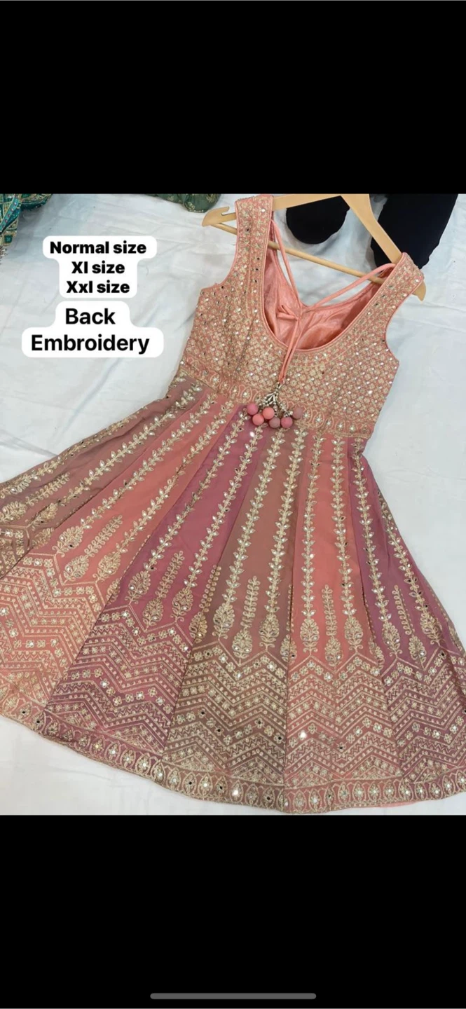 Pink Embroidered Sharara Suit - XL - photo 4
