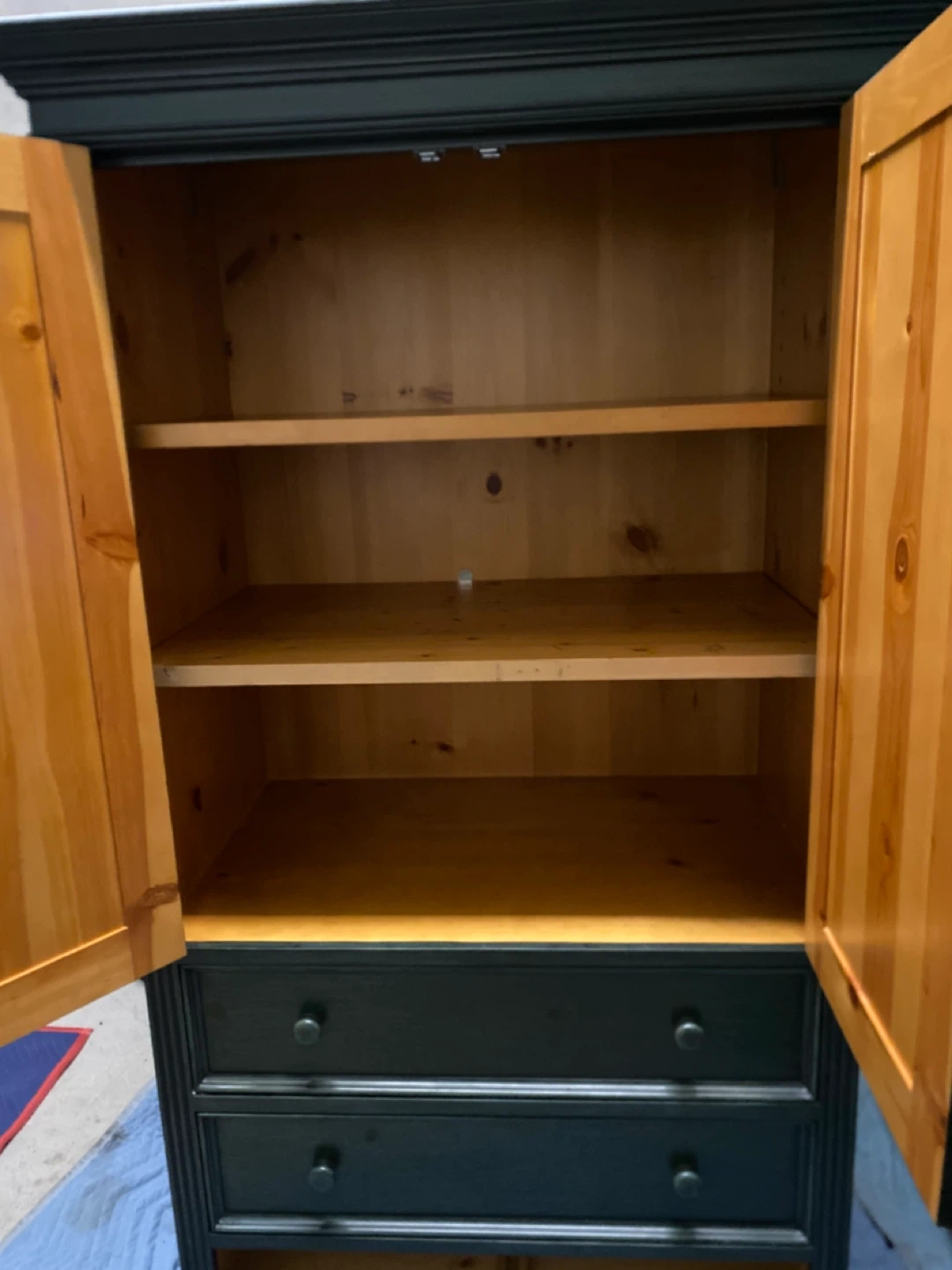 Two-door armoire with drawers