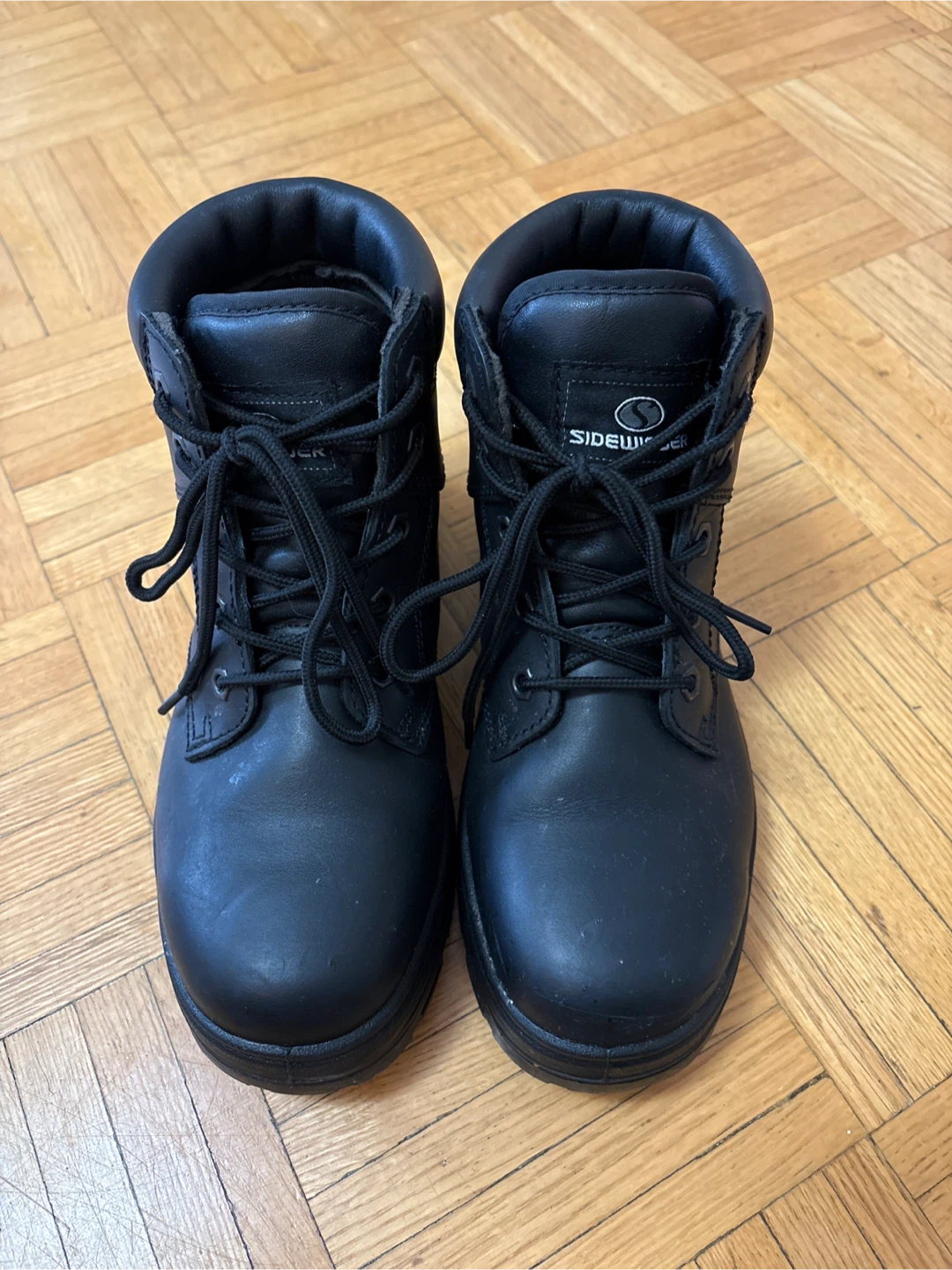 Black Leather Work Boots
