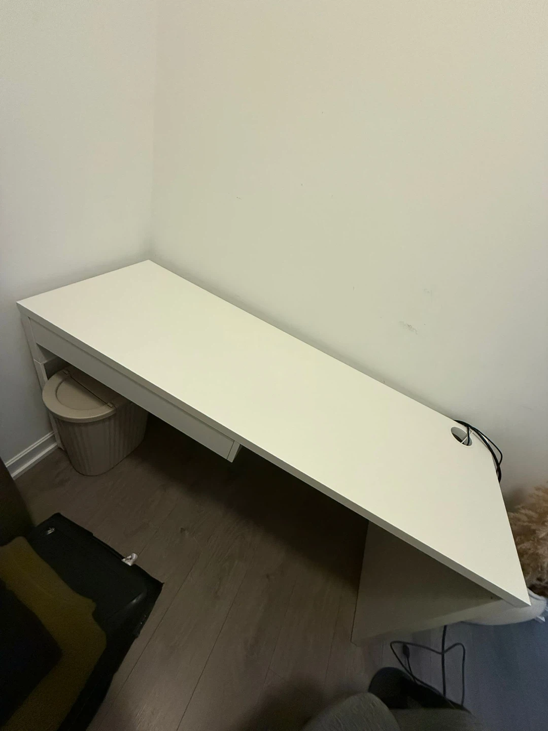 White IKEA Desk with Drawer
