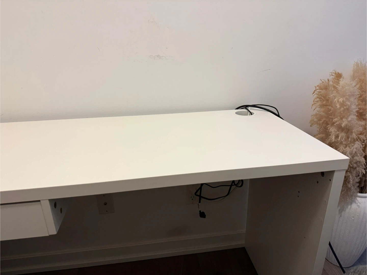 White IKEA Desk with Drawer - photo 3