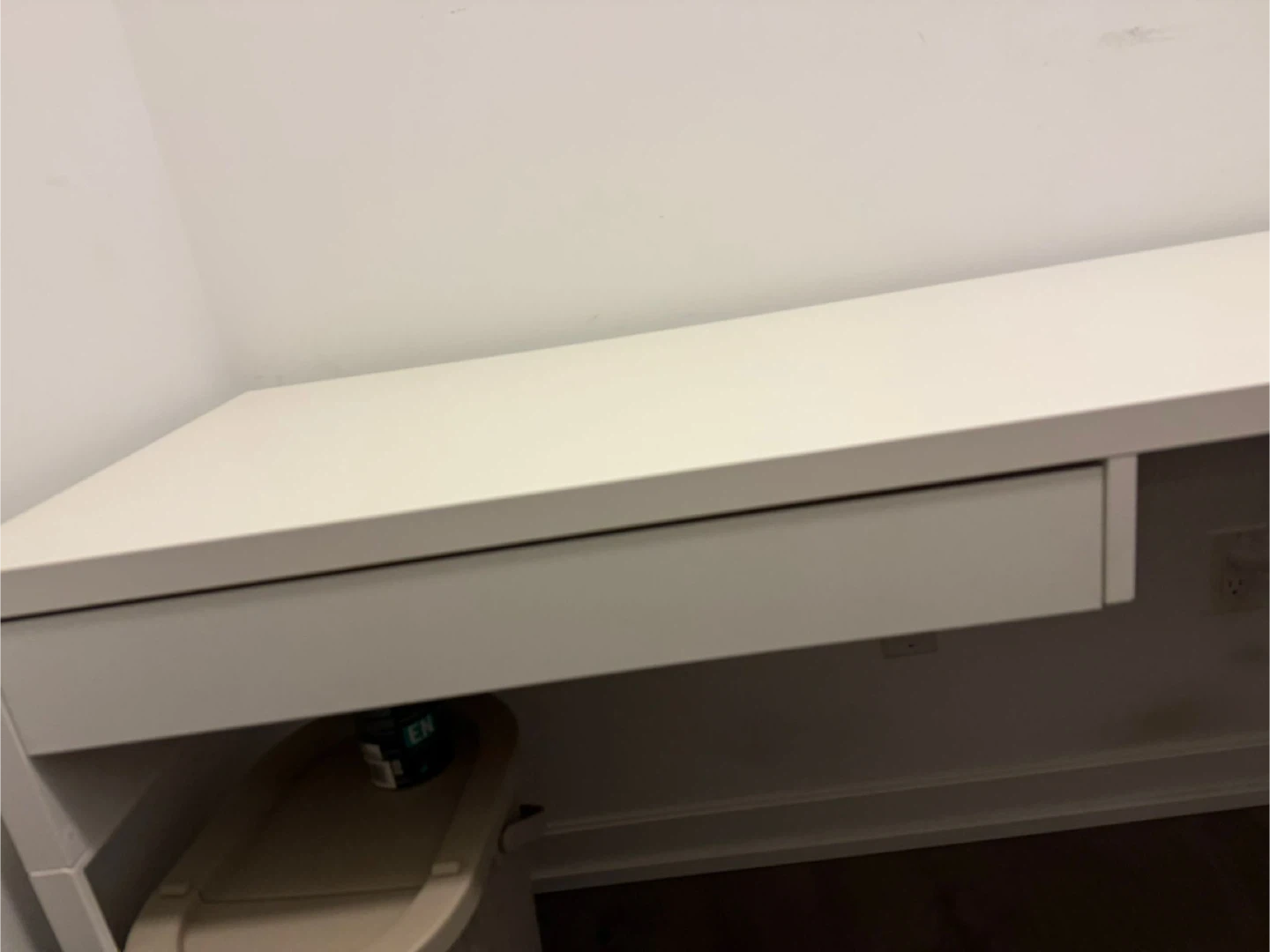 White IKEA Desk with Drawer - photo 2