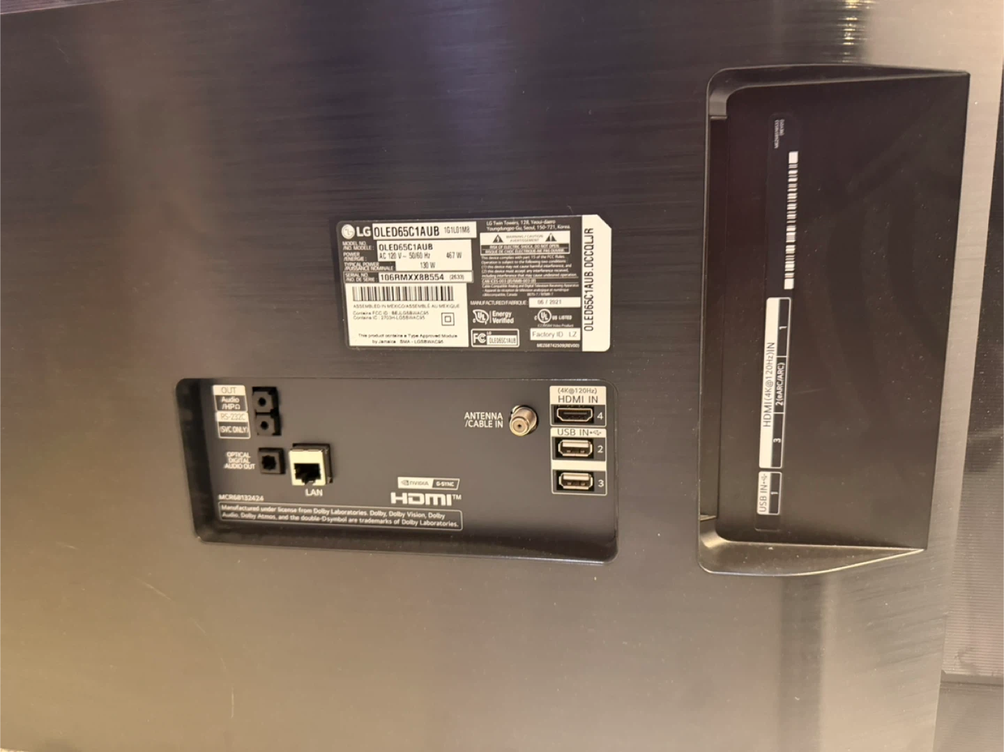 LG 65” OLED C1 TV Works, Vertical Line on Screen (Parts/Repair) - photo 3