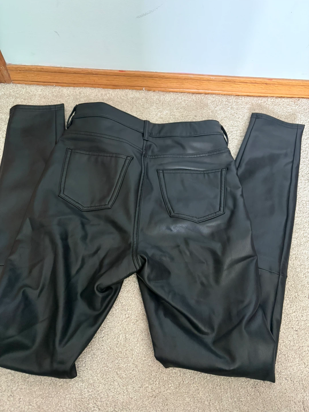 Black Faux Leather Pants - skinny - photo 2