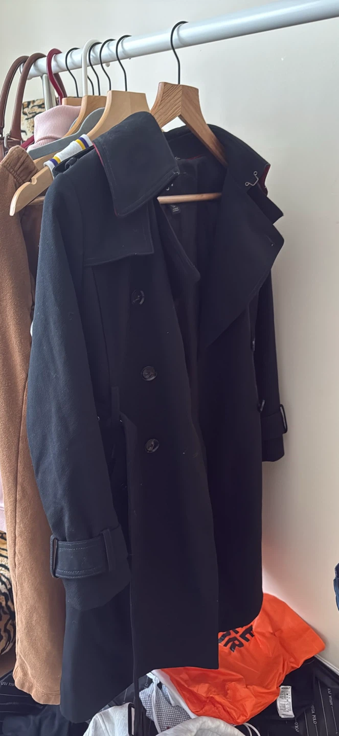 Black Double-Breasted Trench Coat
