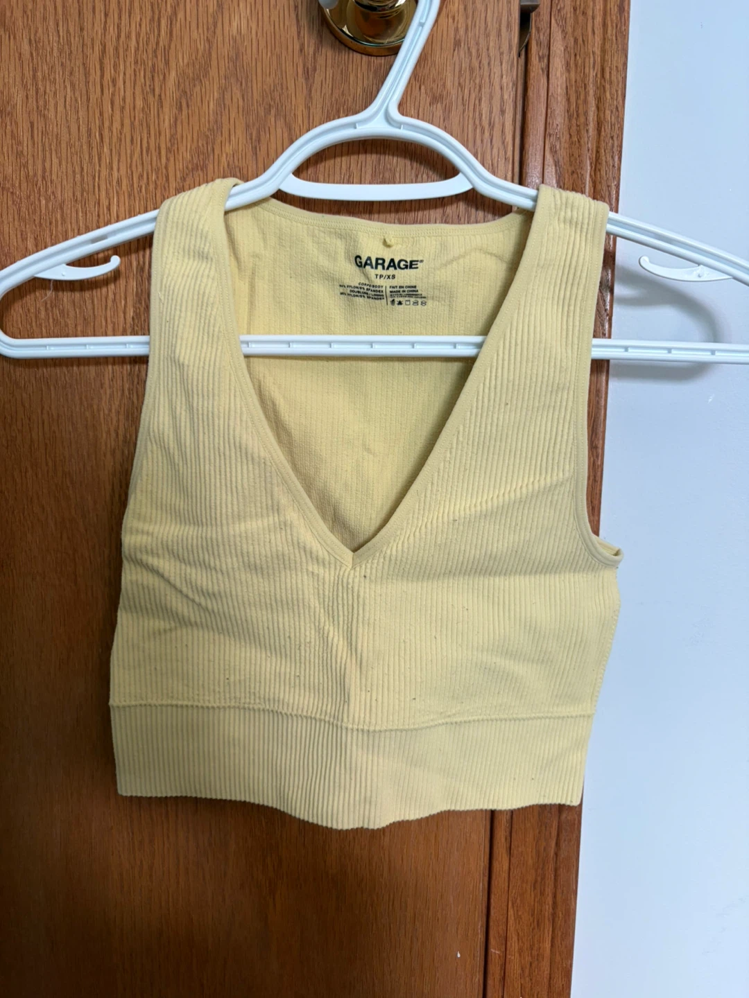 Garage Ribbed Crop Tank Tops - Teal and Yellow - photo 3