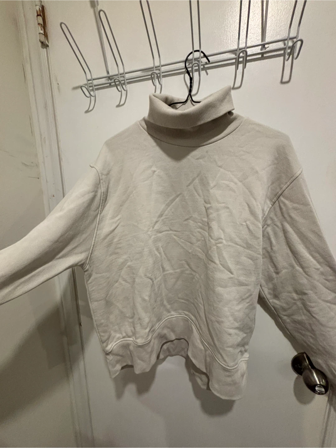Zara Cream Turtleneck Sweatshirt - Size L