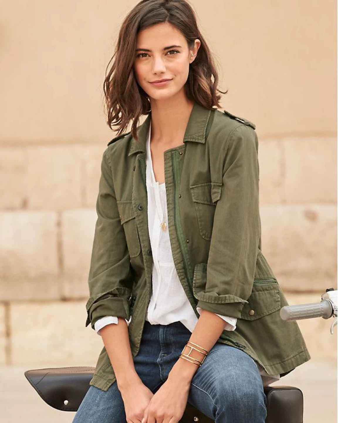 Lily Aldridge for Velvet Rudy Olive Green Utility Jacket - photo 4