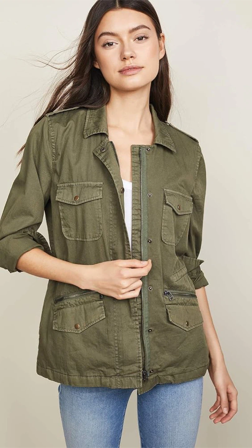 Lily Aldridge for Velvet Rudy Olive Green Utility Jacket