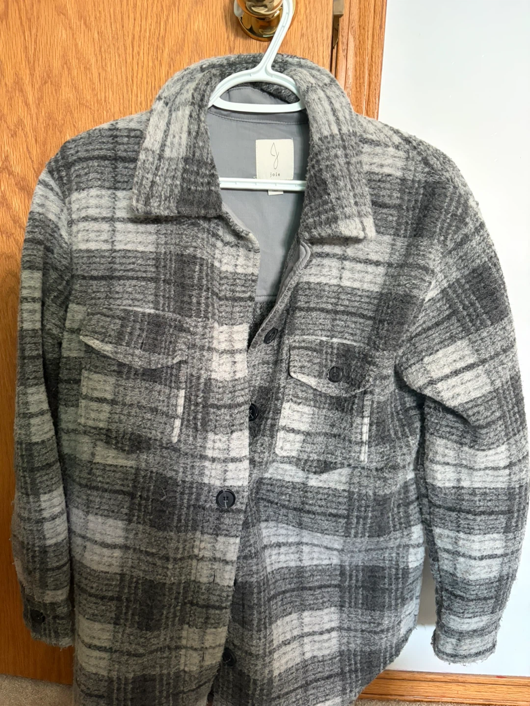 Joie Plaid Button-Up Shacket Shirt Jacket - Size S/P