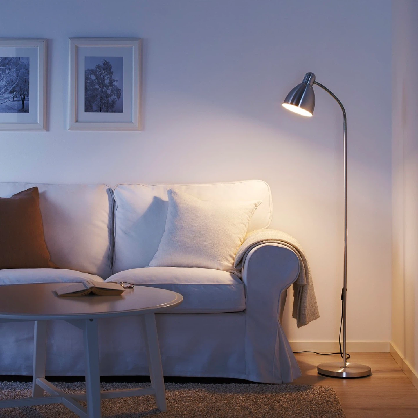 IKEA LERSTA Floor/Reading Lamp - Aluminum Chrome Effect
