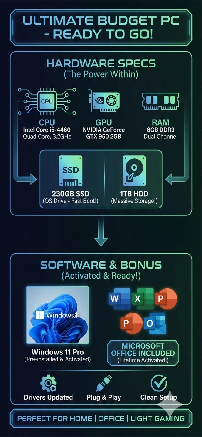 Ready-to-Go Budget PC with Intel Core i5 and Windows 11 Pro - photo 2
