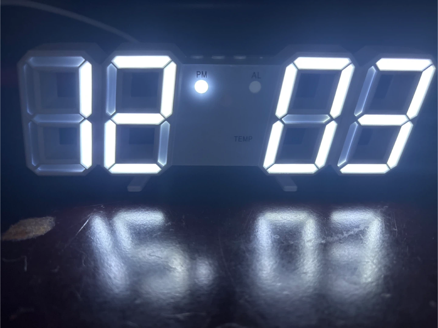 Digital LED Alarm Clock with Temperature Display