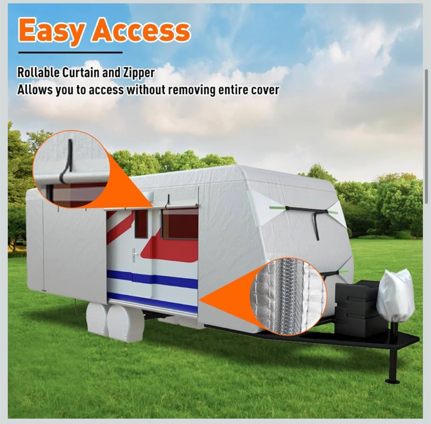RV Cover 18-20 FT 300D Oxford Heavy Duty Travel Trailer Cover - photo 3