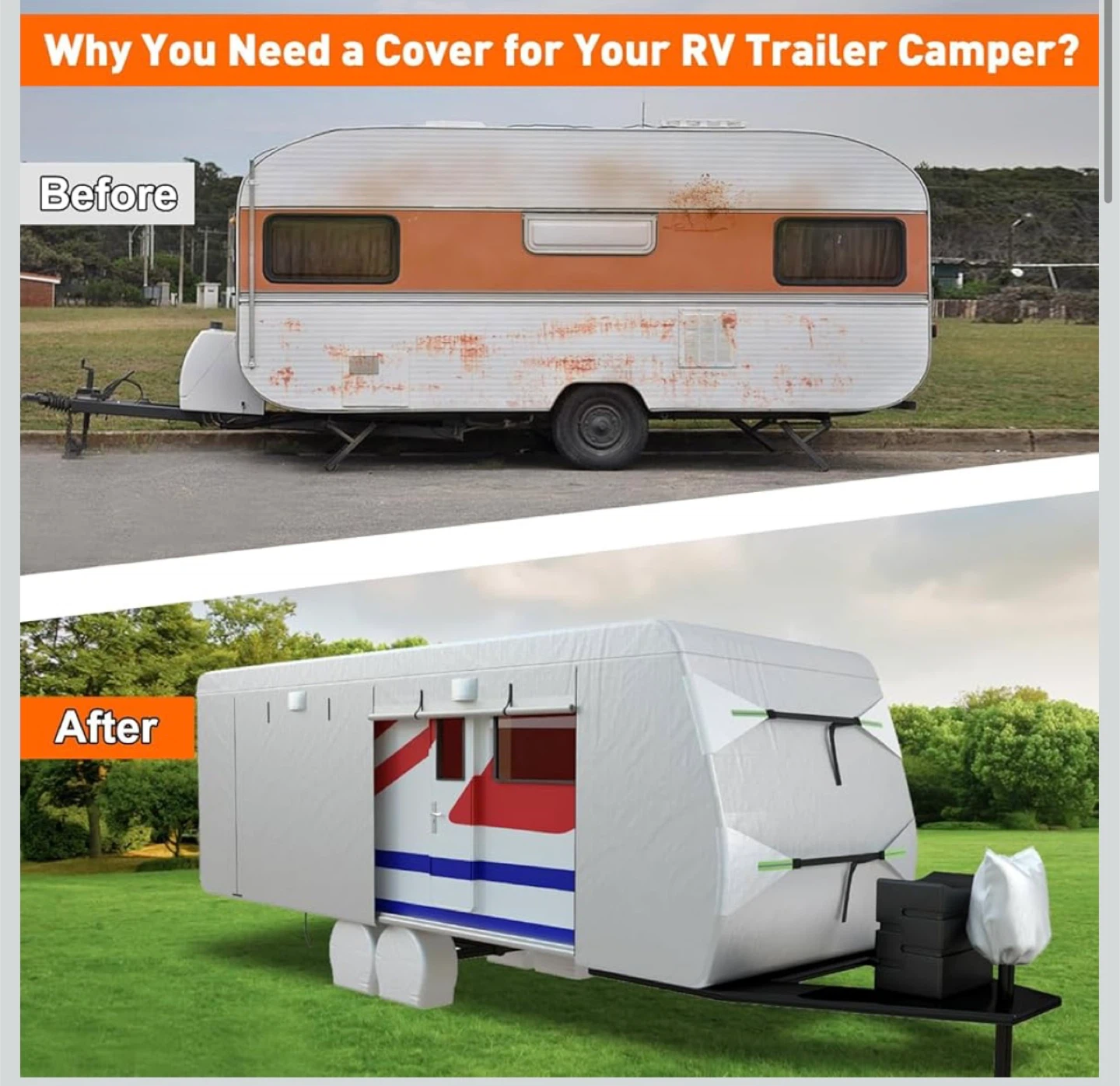 RV Cover 18-20 FT 300D Oxford Heavy Duty Travel Trailer Cover - photo 2