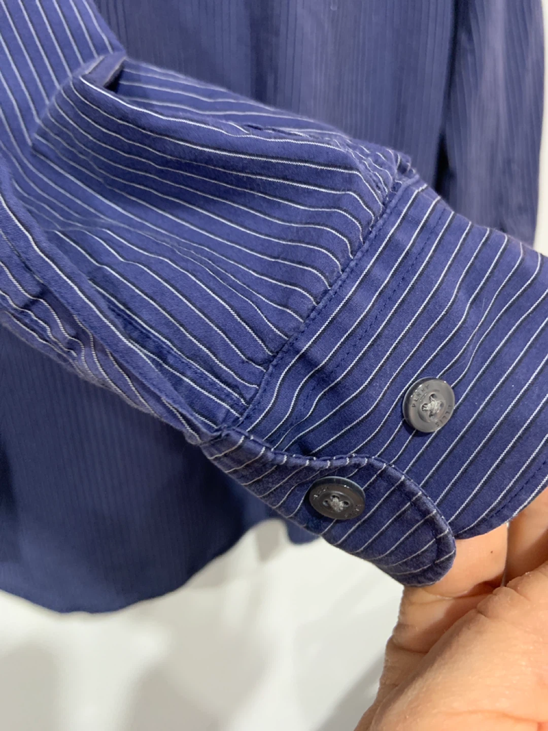 Perry Ellis Men's Blue Stripe Dress Shirt - photo 3