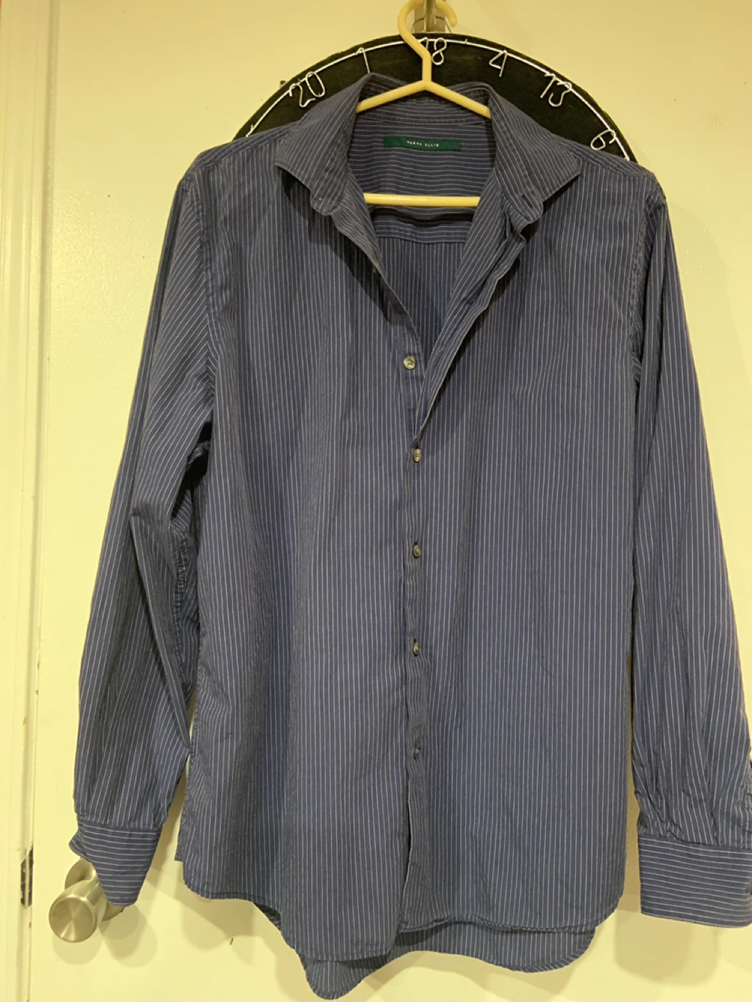 Perry Ellis Men's Blue Stripe Dress Shirt