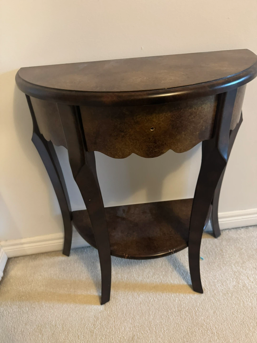 Dark Wood Console Table with Drawer