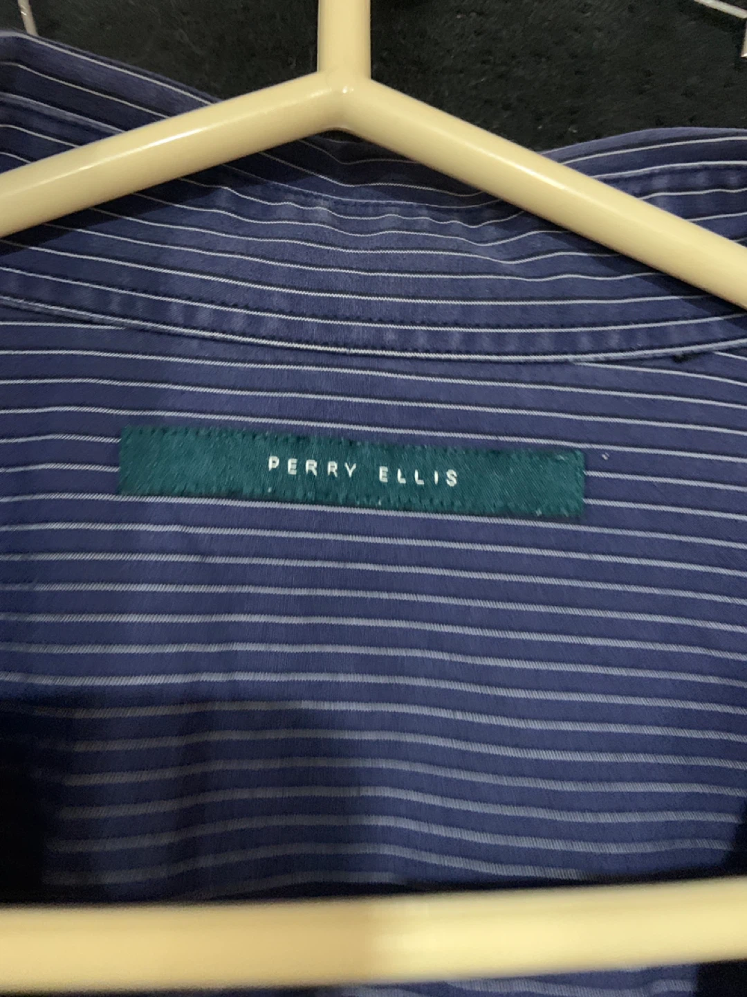Perry Ellis Men's Blue Stripe Dress Shirt - photo 4