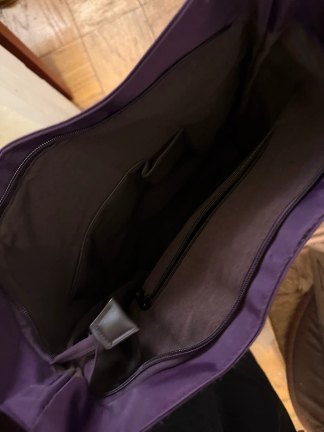 Purple Nylon & Faux Leather Shoulder Bag - photo 2