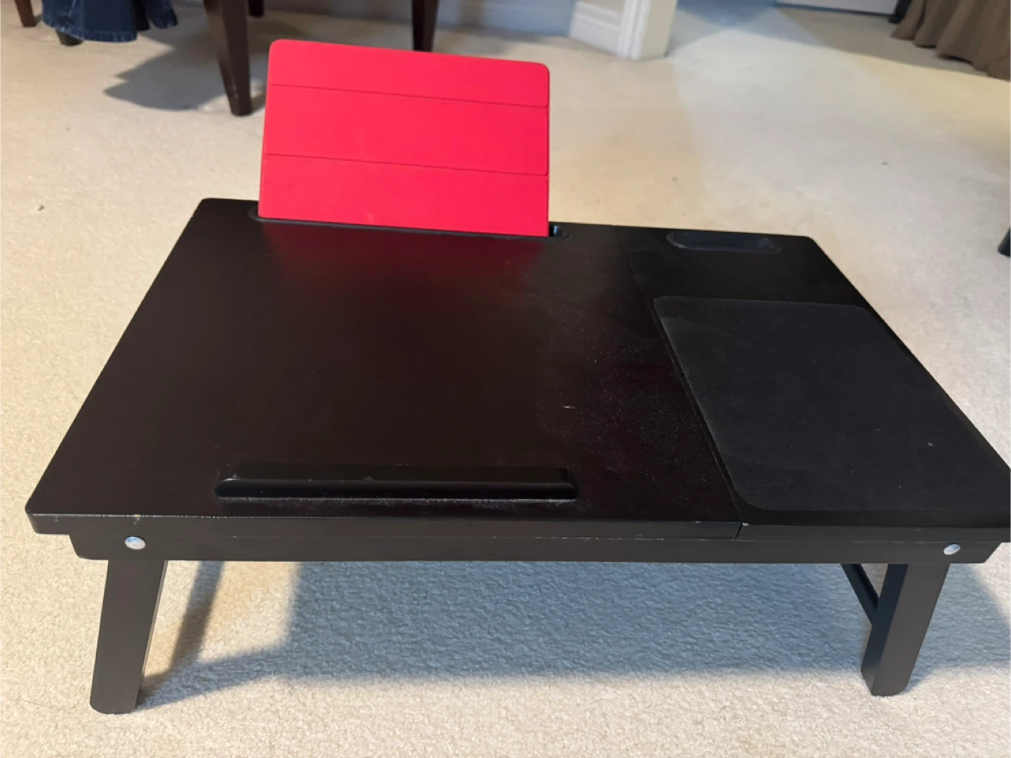 Black Laptop Bed Tray with Drawer