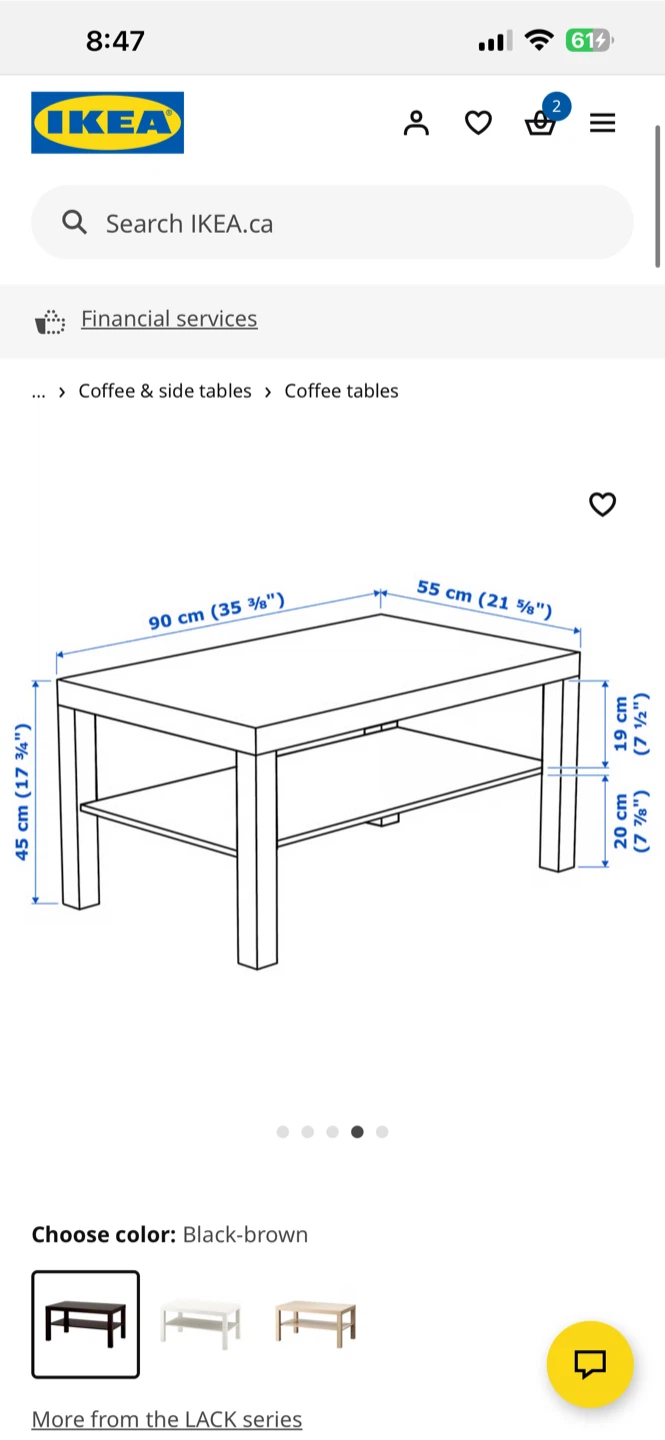 IKEA LACK Coffee Table - Black - photo 4