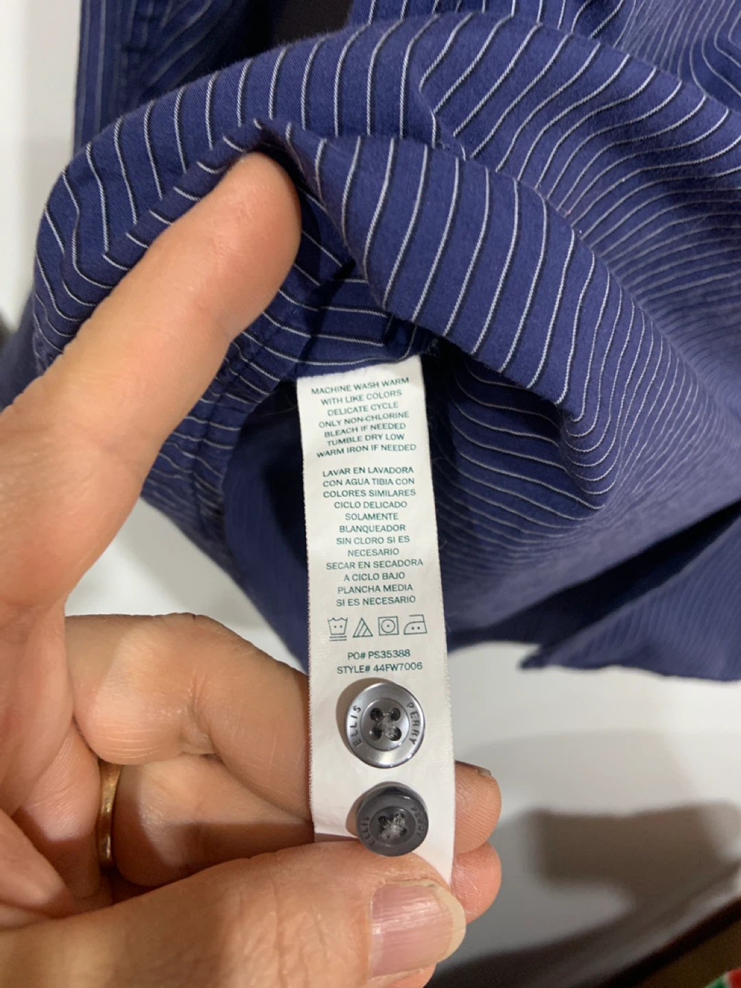 Perry Ellis Men's Blue Stripe Dress Shirt - photo 5