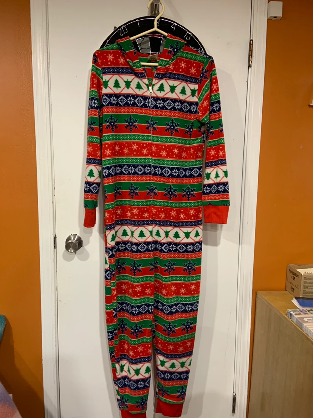 Christmas Fleece Hooded Onesie Pajamas M/M