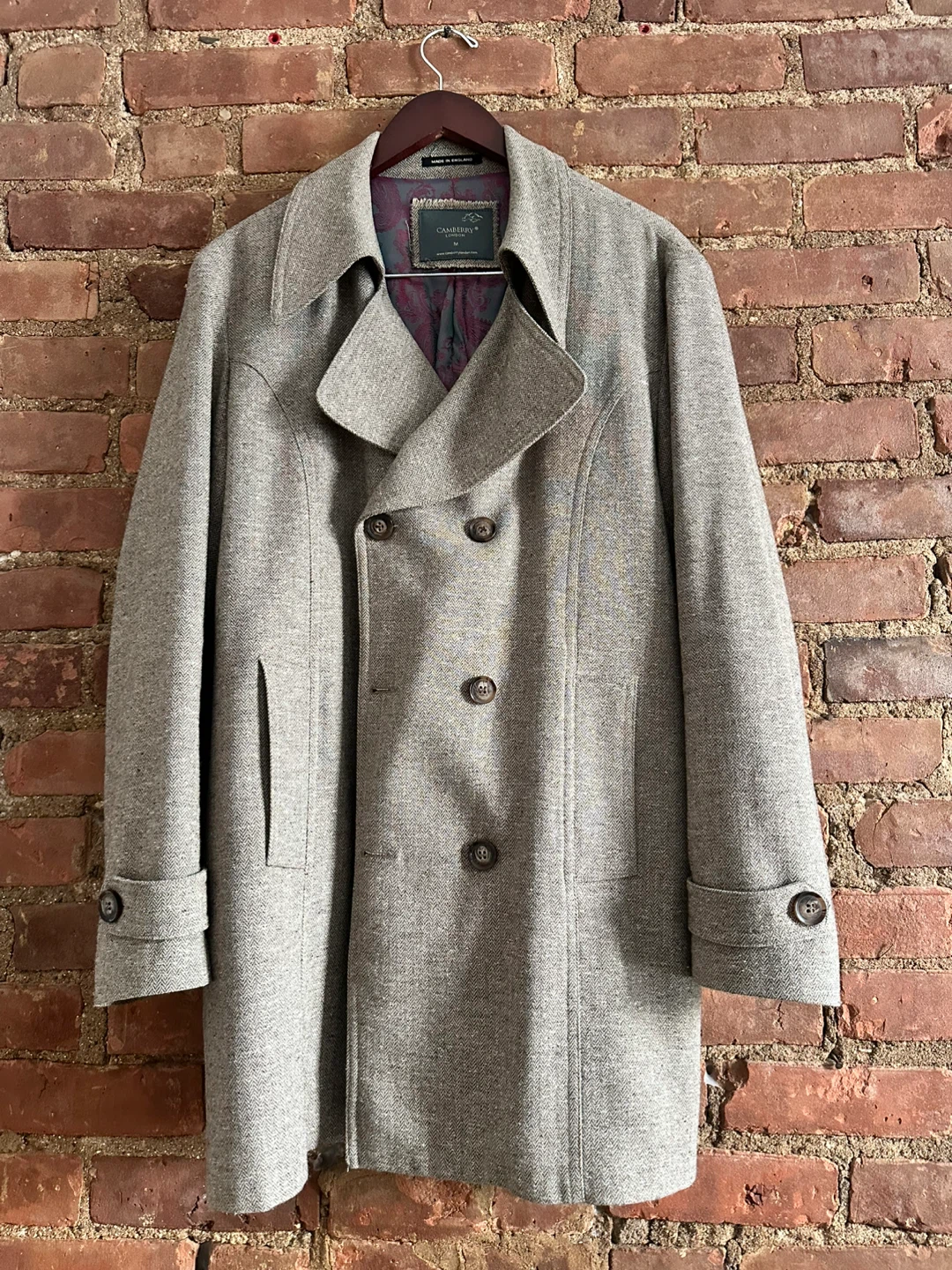 Camberry London Harris Tweed Double Breasted Wool Coat - photo 2
