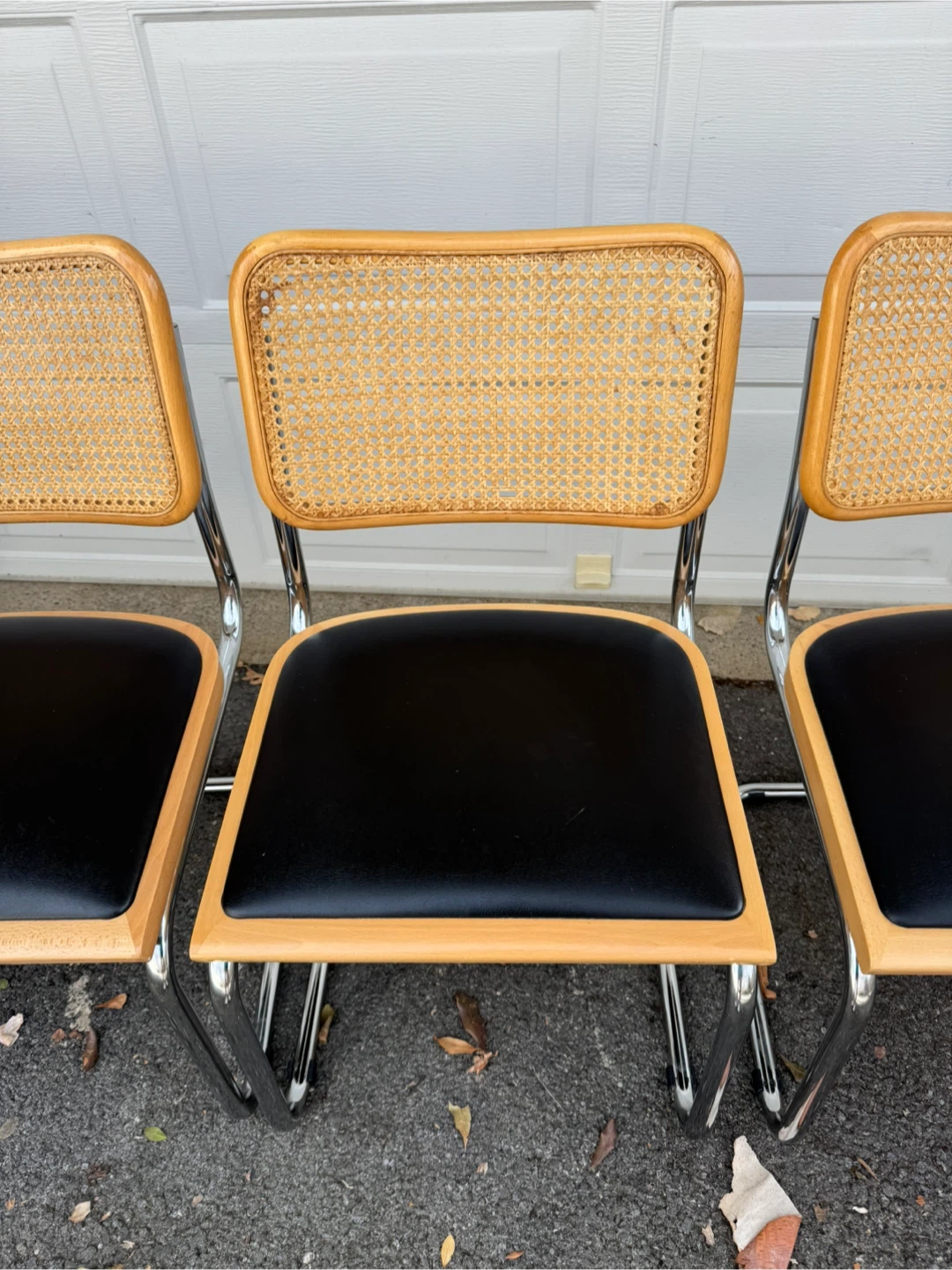 Set of 5 Mid-Century Modern Cane and Wood Dining Chairs - photo 5