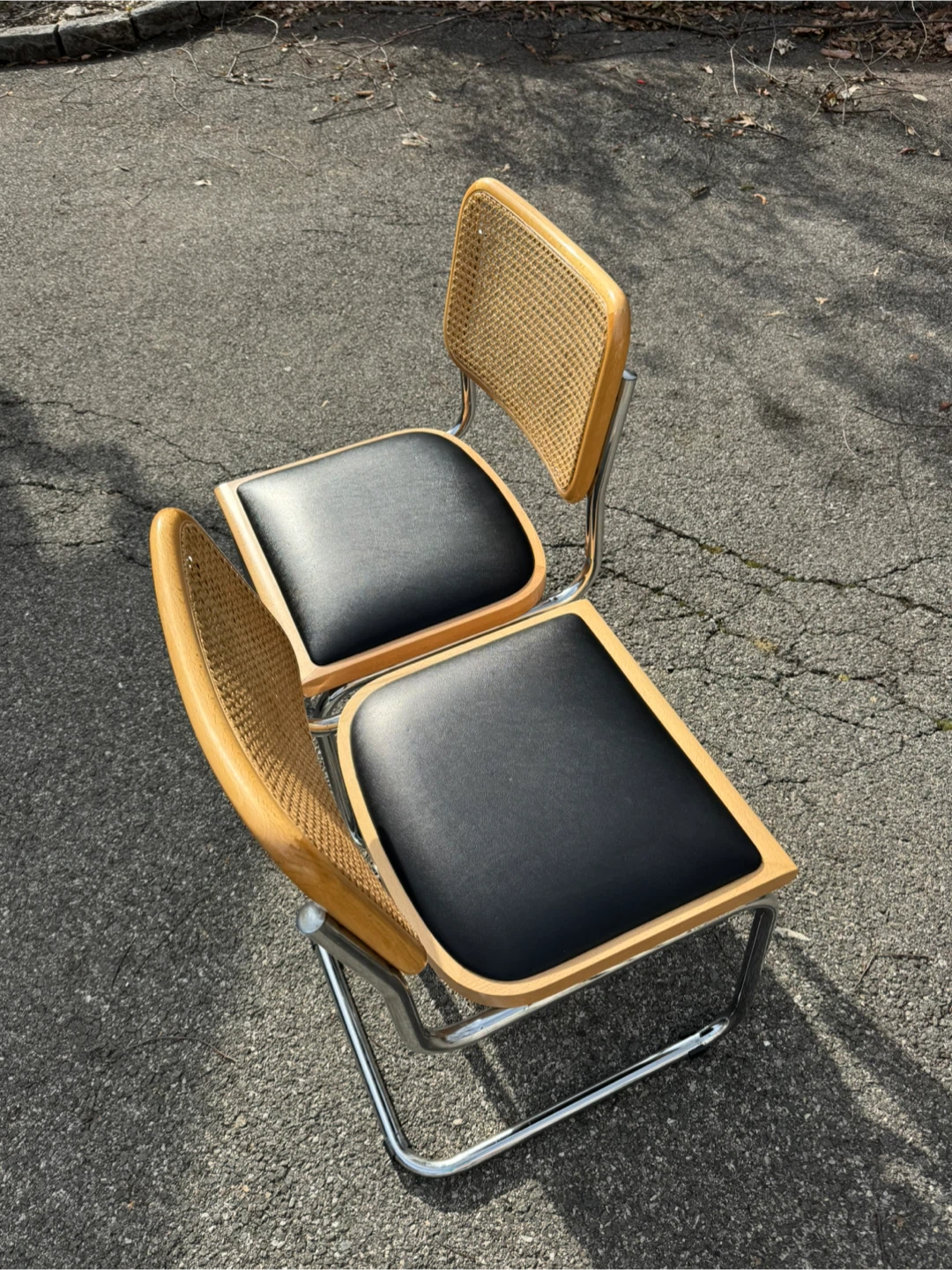 Set of 5 Mid-Century Modern Cane and Wood Dining Chairs - photo 2