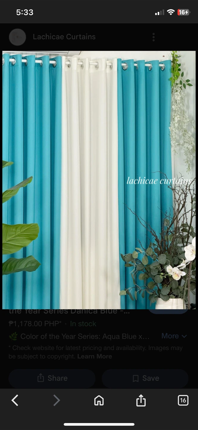 Lachicae Curtains - Aqua Blue