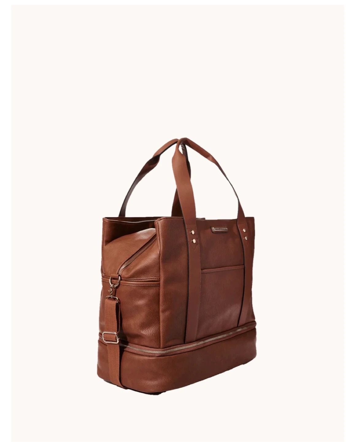 Poppy & Peonies Brown Vegan Leather Weekender Bag - photo 4