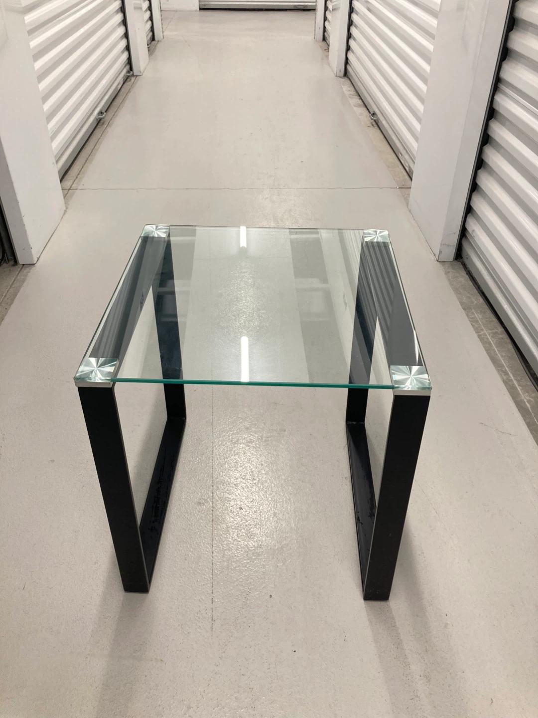 Glass and Black Metal Side Table - photo 3