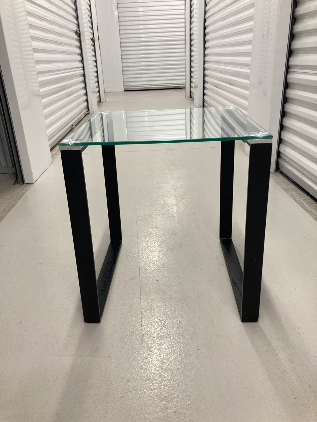 Glass and Black Metal Side Table - photo 4