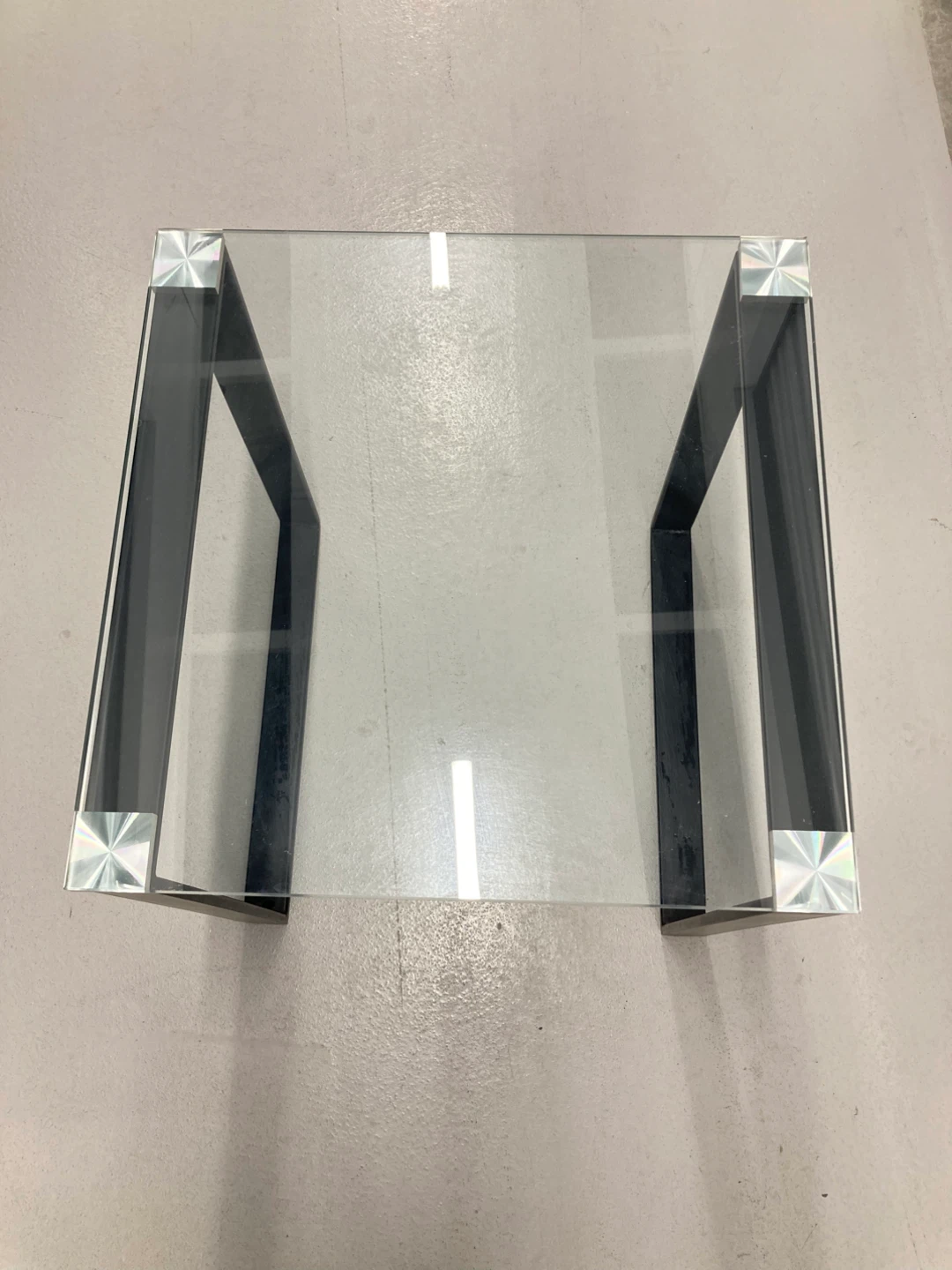 Glass and Black Metal Side Table - photo 2