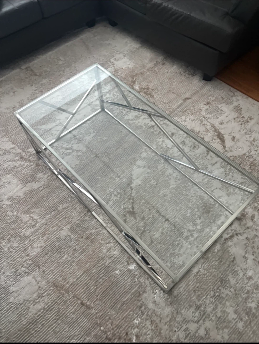 Modern Glass and Chrome Coffee Table - photo 3