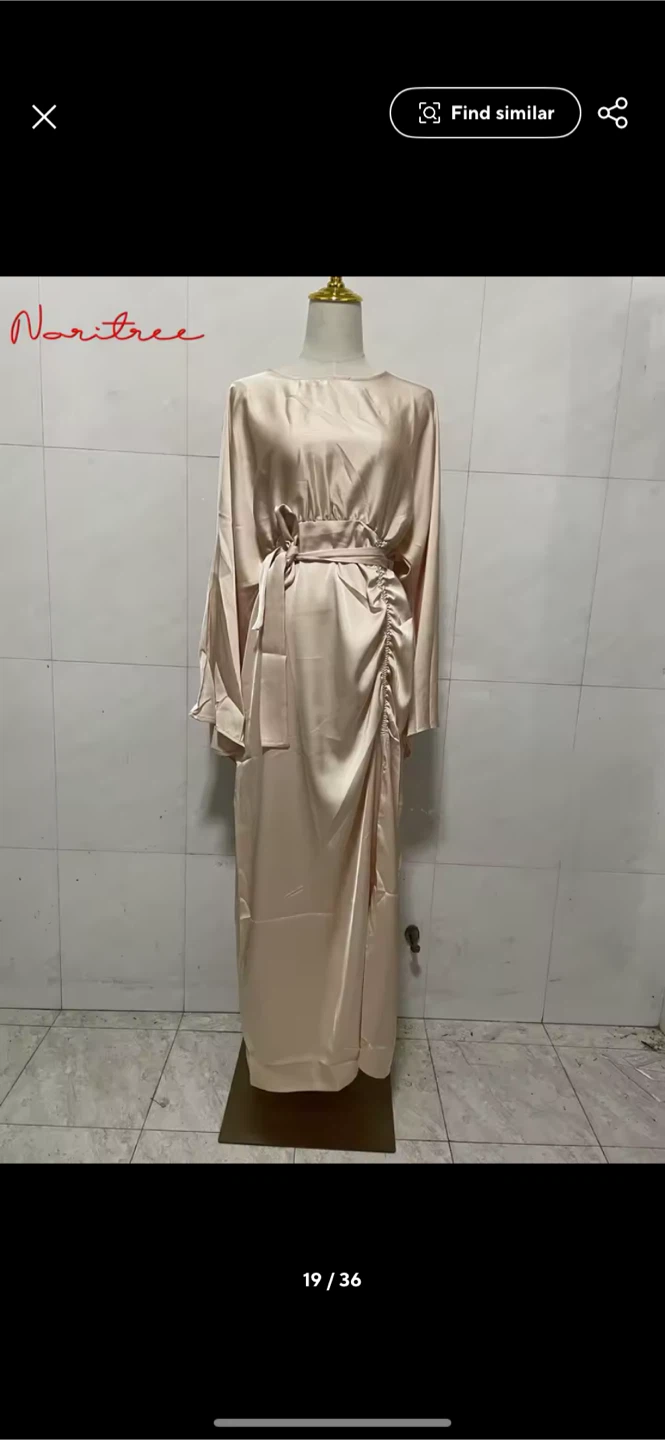 Eid Djellaba Feminine Muslim Dress Dubai Shiny Soft Silky