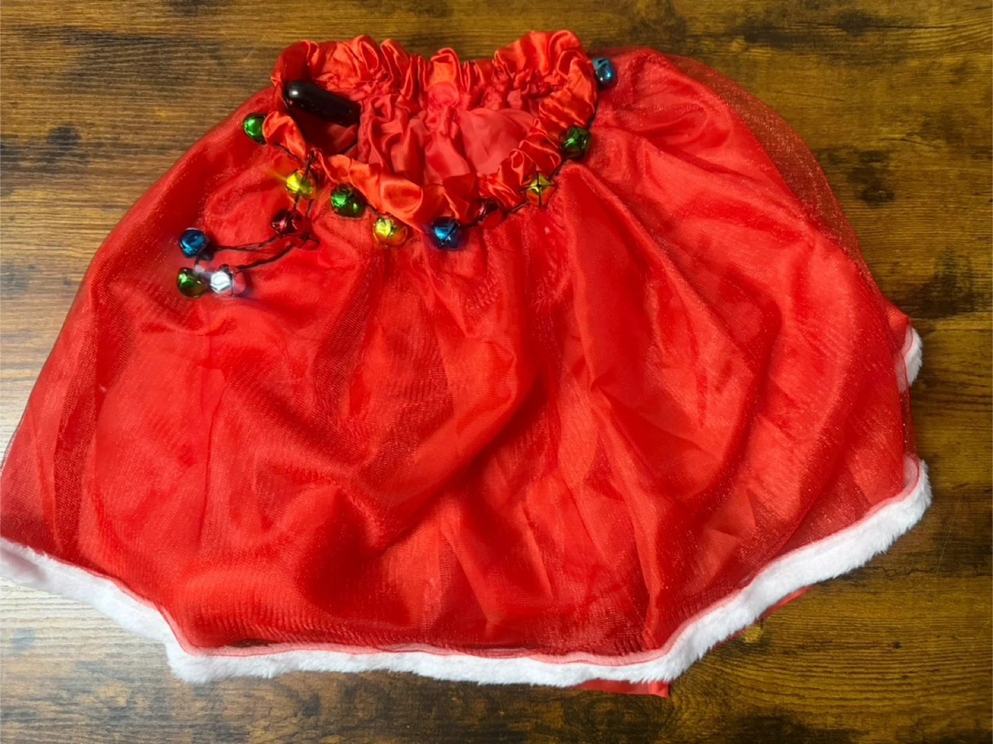Red Christmas Tutu Skirt with Jingle Bells